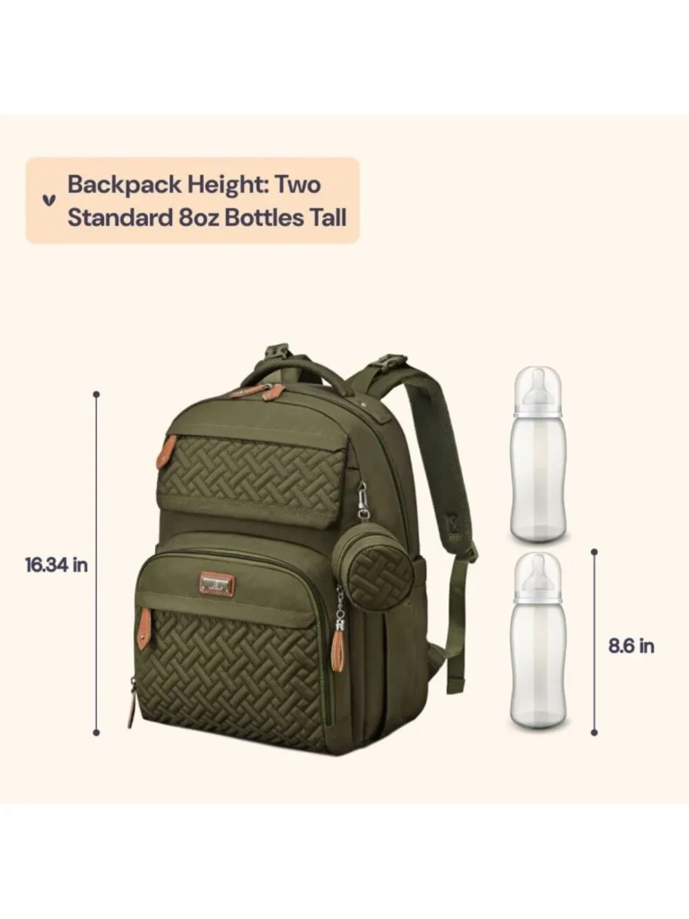 Large Waterproof Diaper Bag Backpack for Travel | Unisex Baby Bag with Changing
